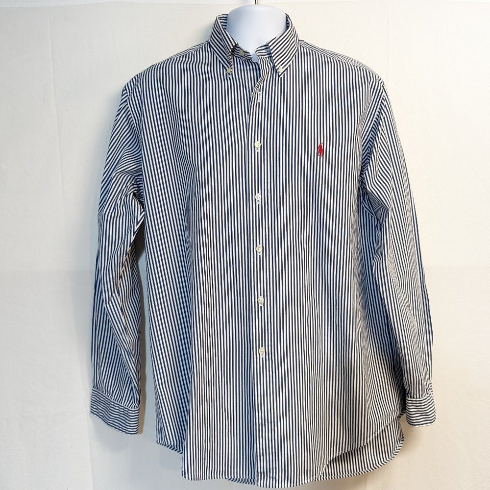 Ralph Lauren Blue White Striped Men's Shirt